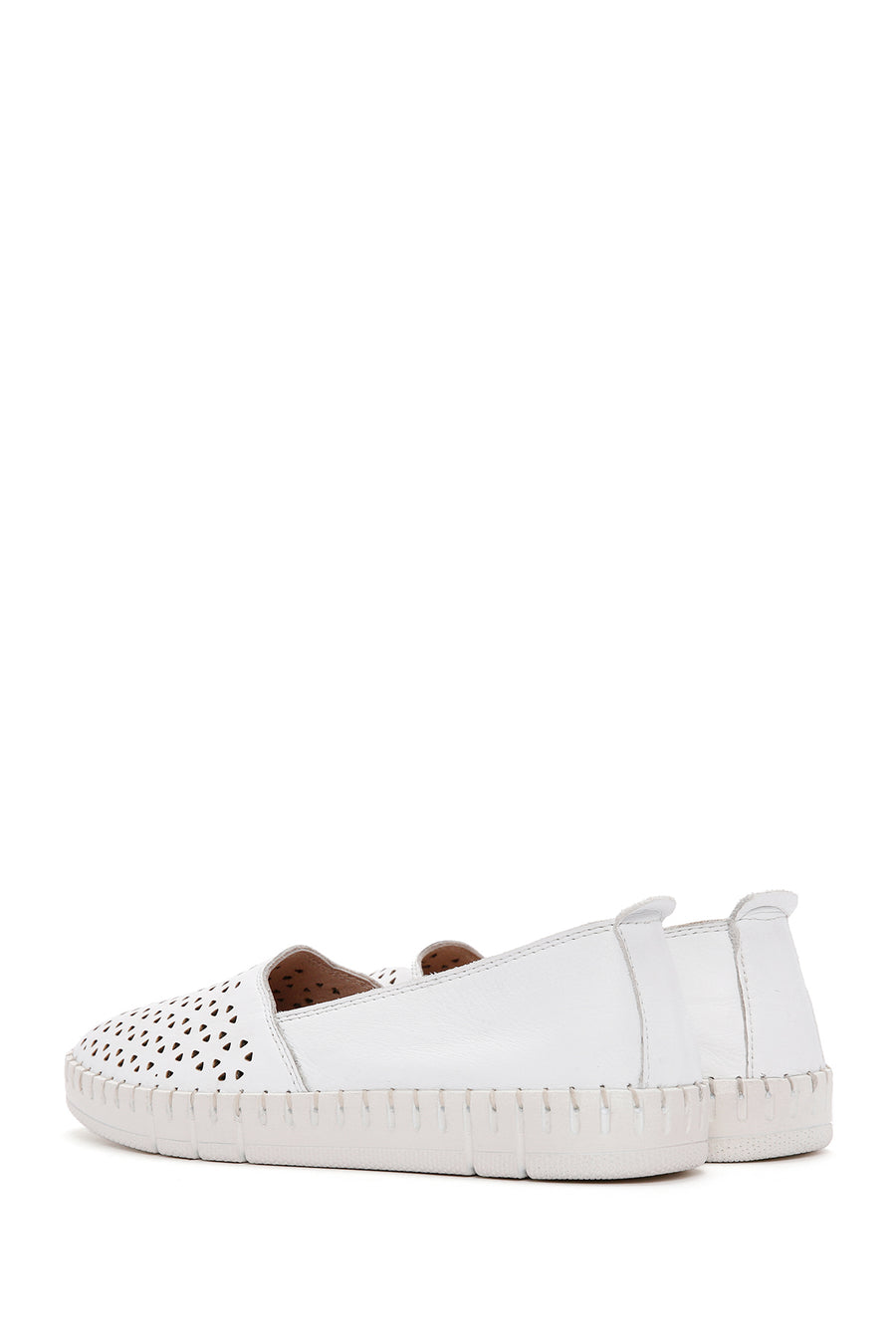 Women's White Leather Comfort Loafer