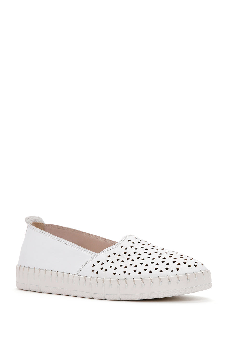 Women's White Leather Comfort Loafer