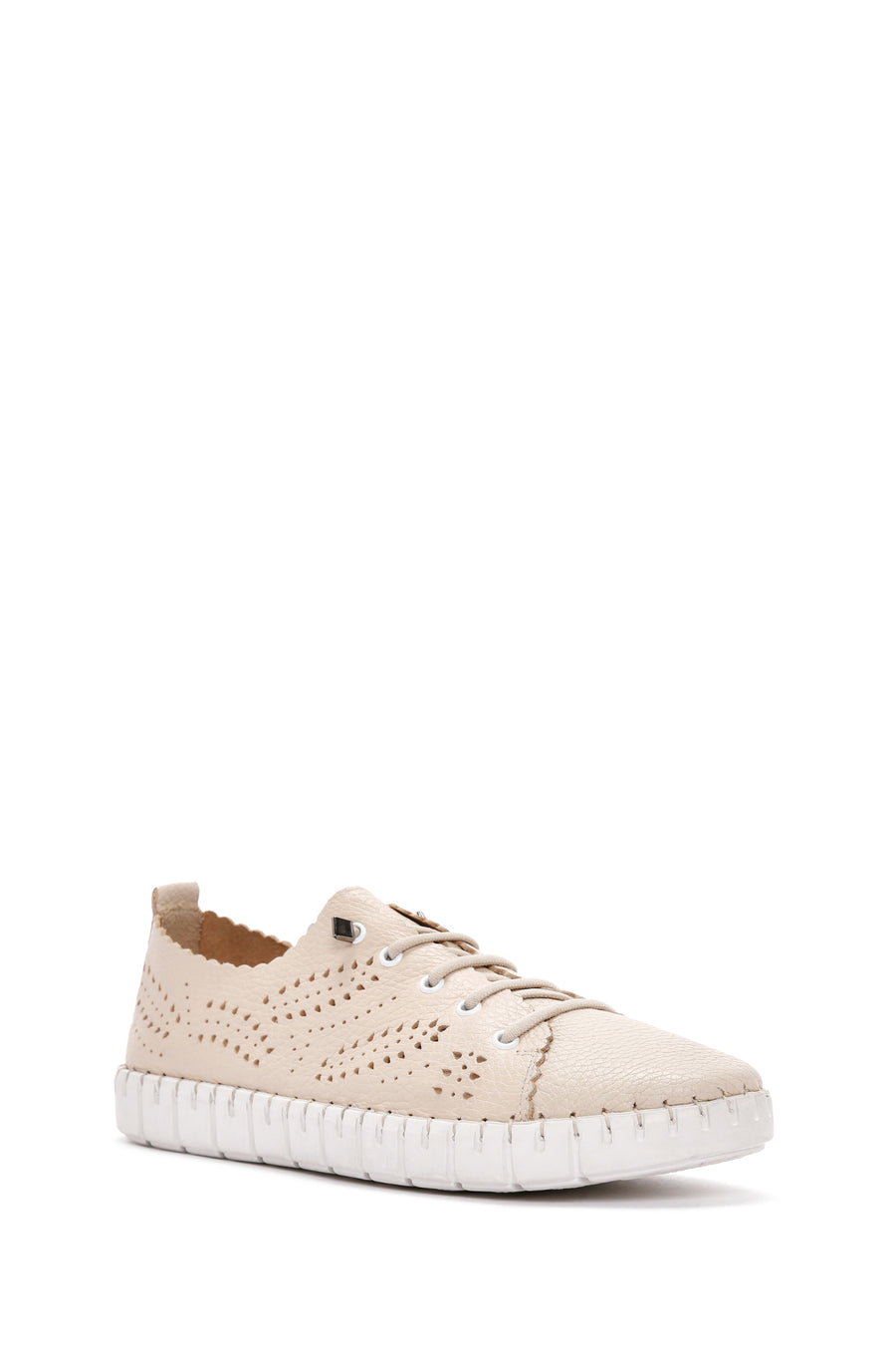 Women's Beige Leather Comfort Shoes