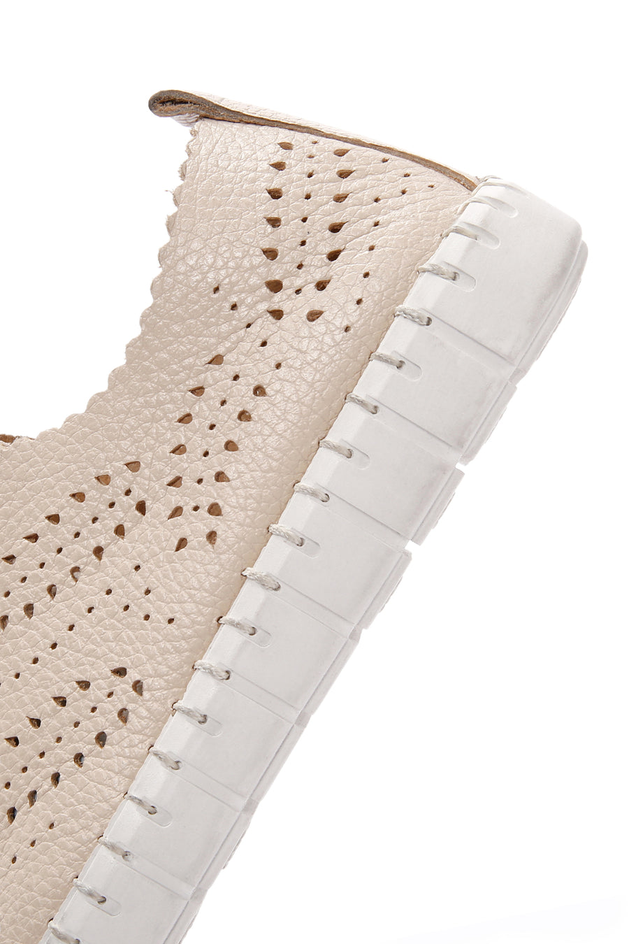 Women's Beige Leather Comfort Shoes