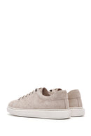 Women's Beige Lace-Up Suede Leather Sneaker | Derimod
