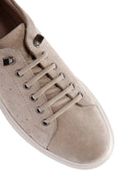 Women's Beige Lace-Up Suede Leather Sneaker | Derimod