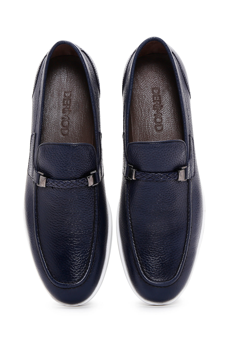 Erkek Lacivert Deri Casual Loafer