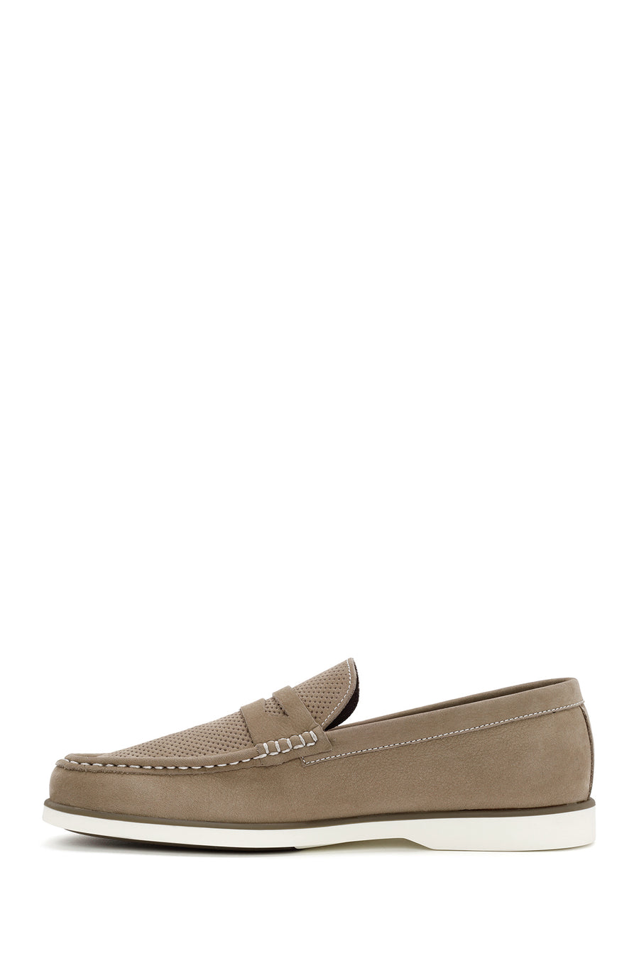 Erkek Vizon Nubuk Deri Casual Loafer