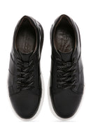Men's Black Thick Sole Lace Up Leather Sneaker | Derimod