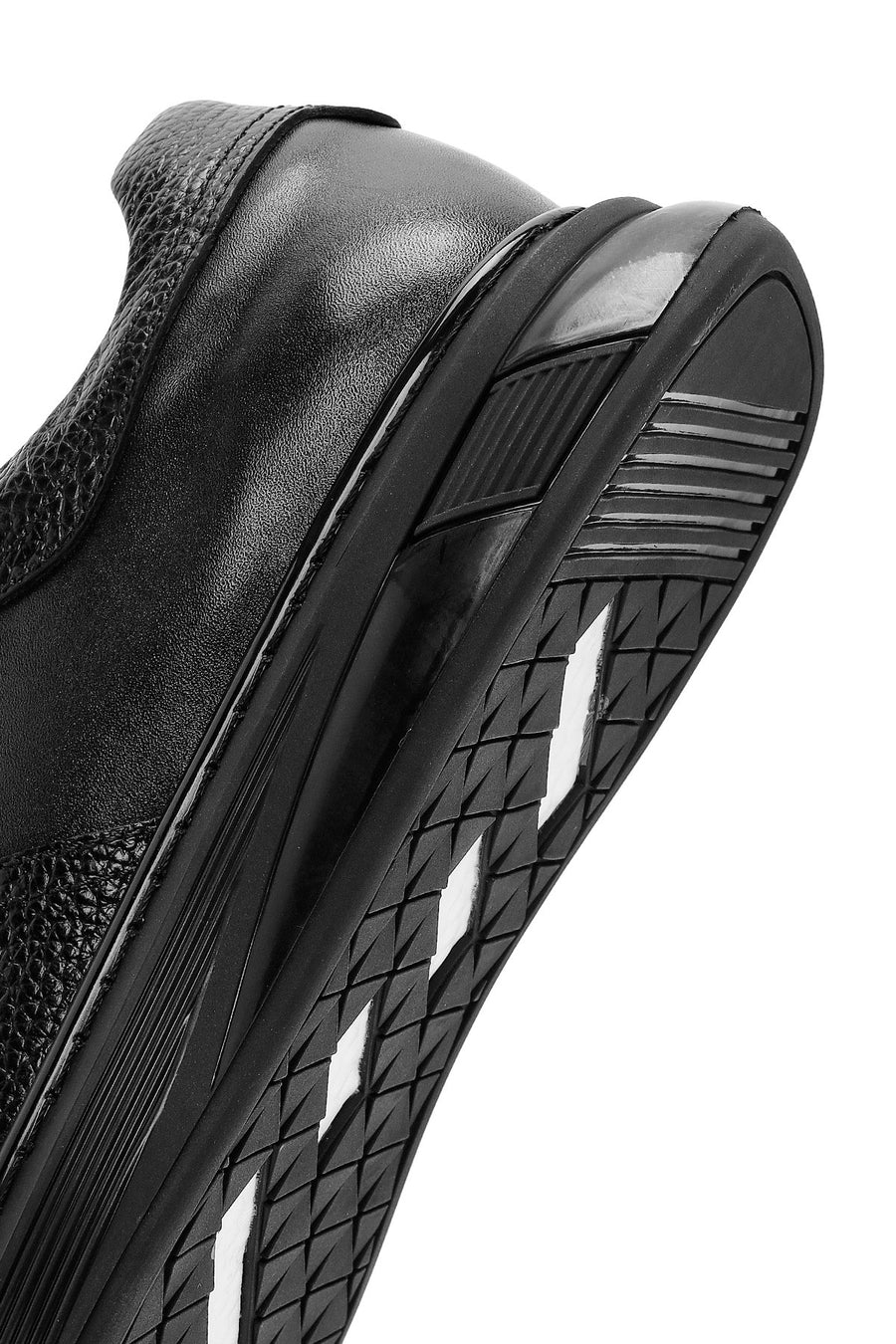 Erkek Siyah Bağcıklı Deri Sneaker
