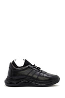 Men's Black Lace-up Thick-Sole Leather Sneaker | Derimod
