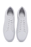 Men's White Lace-up Leather Sneaker | Derimod