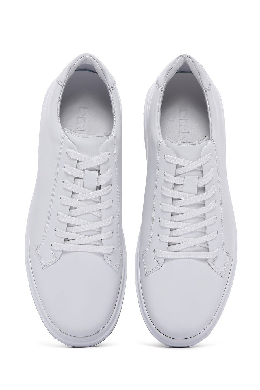 Men's White Lace-up Leather Sneaker