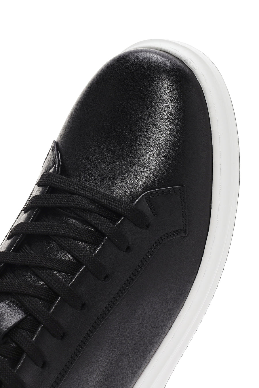 Men's Black Lace-up Leather Sneaker