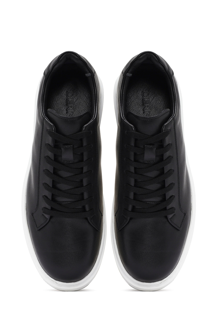 Men's Black Lace-up Leather Sneaker