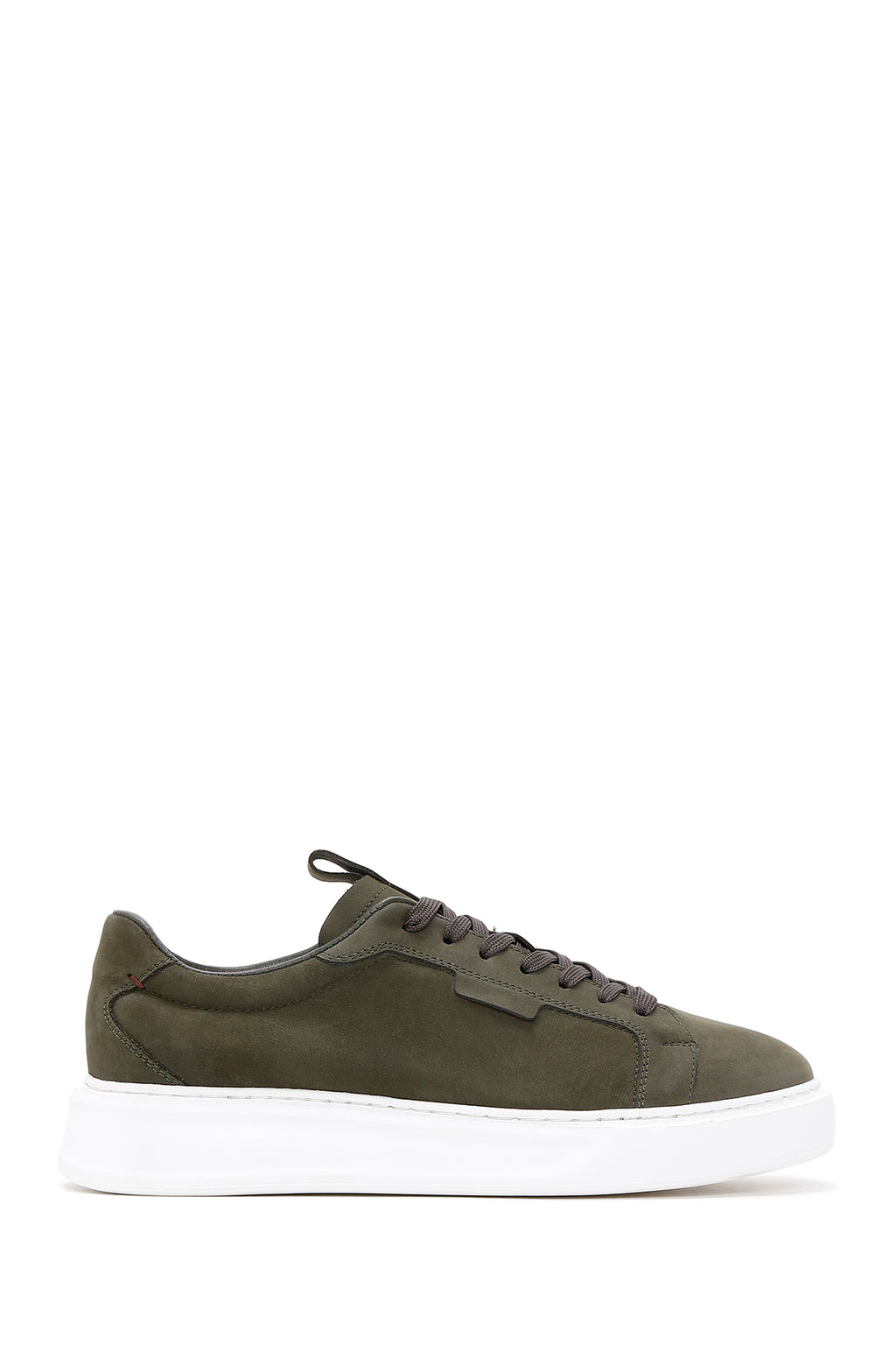 Erkek Yeşil Bağcıklı Nubuk Deri Sneaker