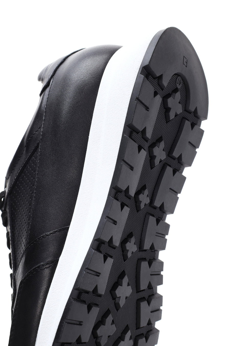 Men's Black Lace-Up Leather Casual Sneaker