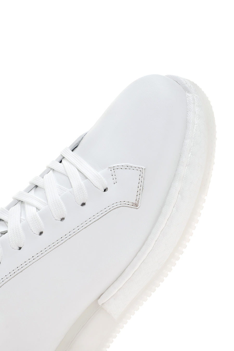 Erkek Beyaz Kalın Tabanlı Deri Sneaker