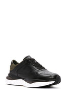 Men's Black Lace-up Thick-Sole Leather Casual Sneaker | Derimod