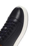 Men's Navy Blue Lace-up Thick-Sole Leather Sneaker | Derimod