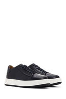 Men's Navy Blue Lace-up Thick-Sole Leather Sneaker | Derimod