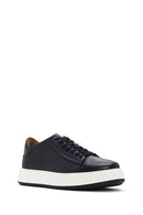 Men's Navy Blue Lace-up Thick-Sole Leather Sneaker | Derimod