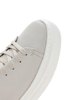 Erkek Beyaz Kalın Tabanlı Bağcıklı Deri Sneaker | Derimod