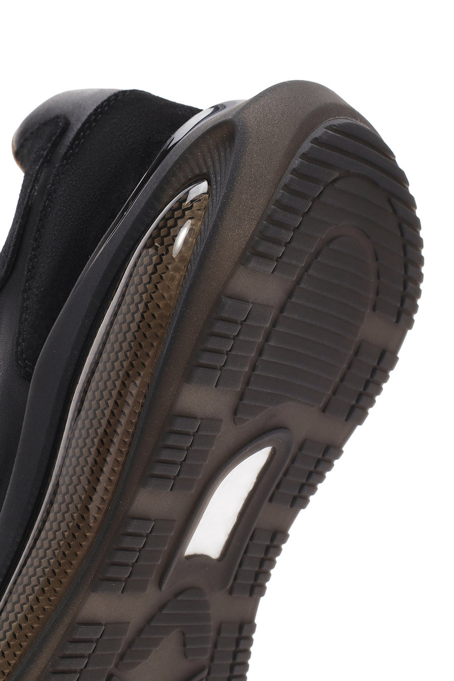 Erkek Siyah Kalın Tabanlı Bağcıklı Deri Sneaker