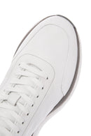 Erkek Beyaz Bağcıklı Kalın Tabanlı Deri Sneaker | Derimod