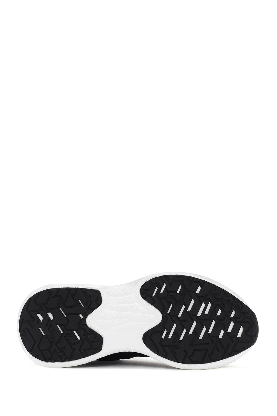 Men's Black Lace-up Thick-Sole Leather Sneaker