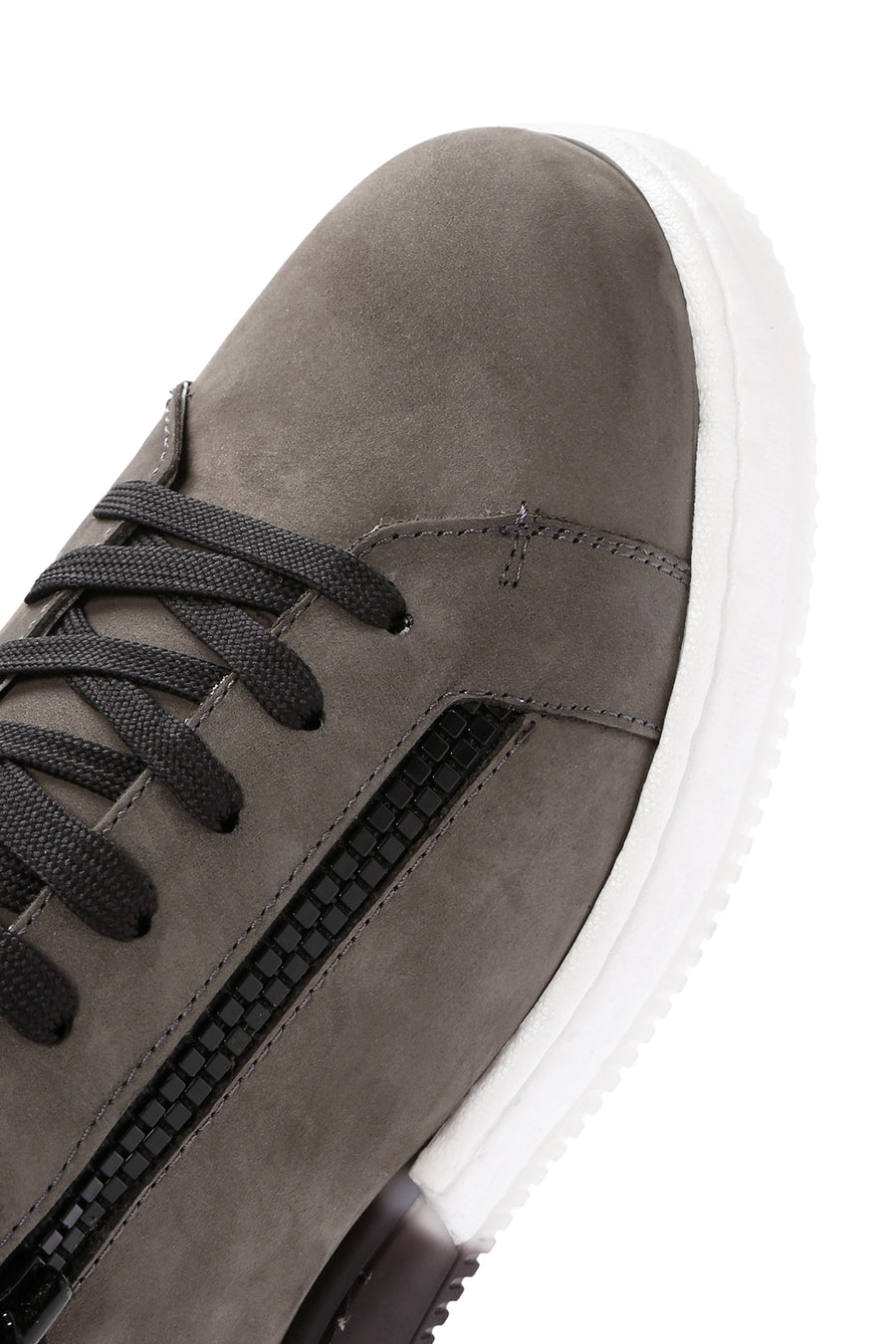 Erkek Gri Bağcıklı Nubuk Deri Sneaker