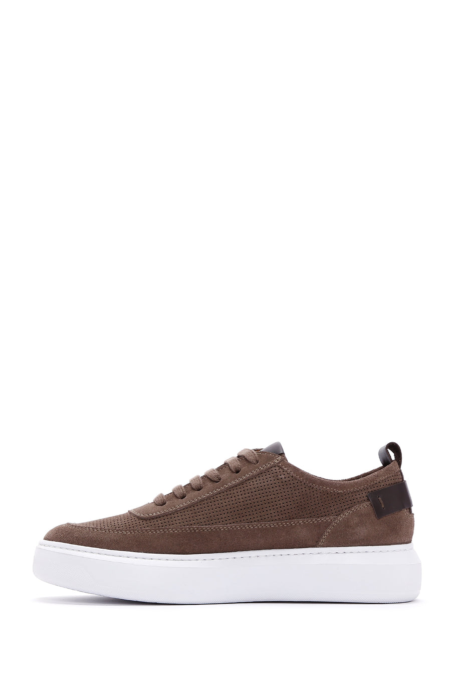 Men's Mink Lace-Up Thick Soled Suede Leather Sneaker