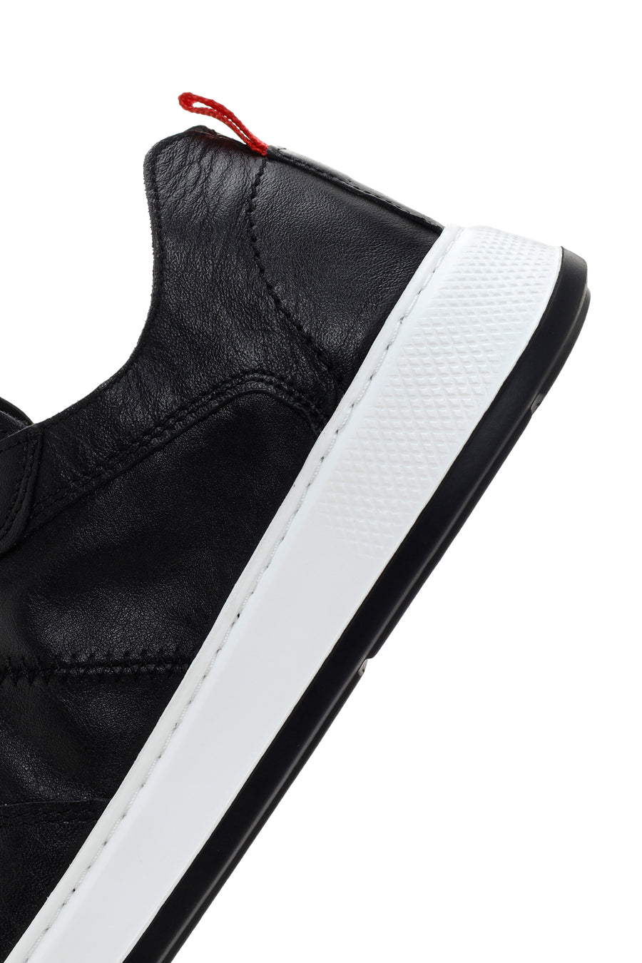 Erkek Siyah Bağcıklı Deri Sneaker