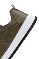 Men's Khaki Lace-up Leather Sneaker | Derimod