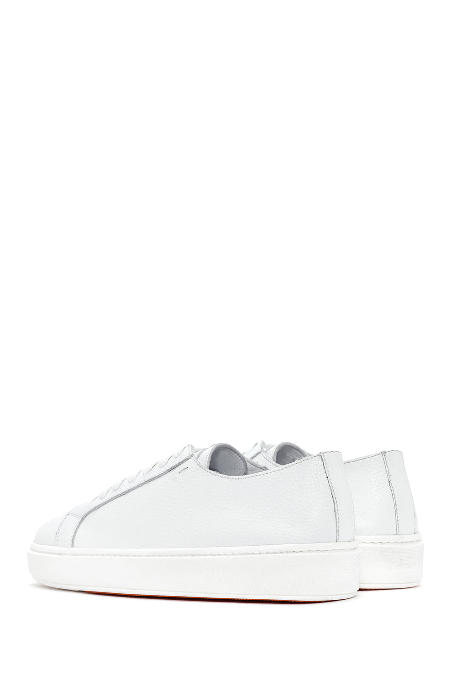 Erkek Beyaz Bağcıklı Deri Sneaker