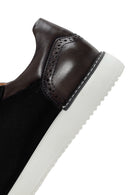 Erkek Siyah Bağcıklı Deri Sneaker | Derimod