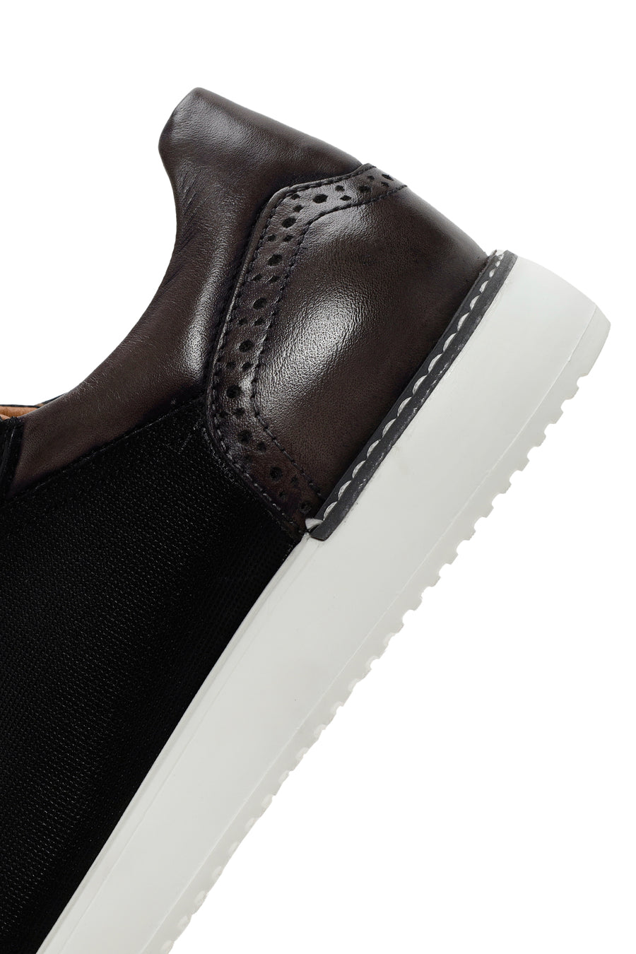 Erkek Siyah Bağcıklı Deri Sneaker
