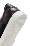 Erkek Siyah Bağcıklı Deri Sneaker | Derimod