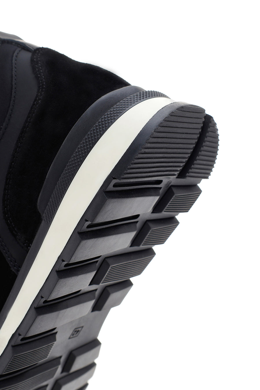 Men's Black Lace-up Leather Sneaker