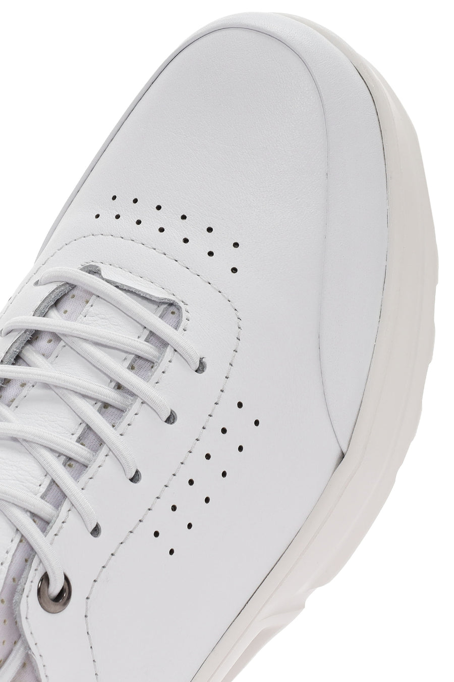 Erkek Beyaz Bağcıklı Deri Sneaker