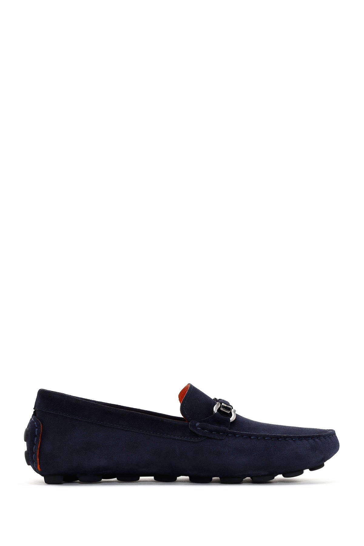 Men's Navy Blue Suede Leather Loafer 24SFD634210 | Derimod