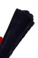 Men's Navy Blue Suede Leather Loafer | Derimod