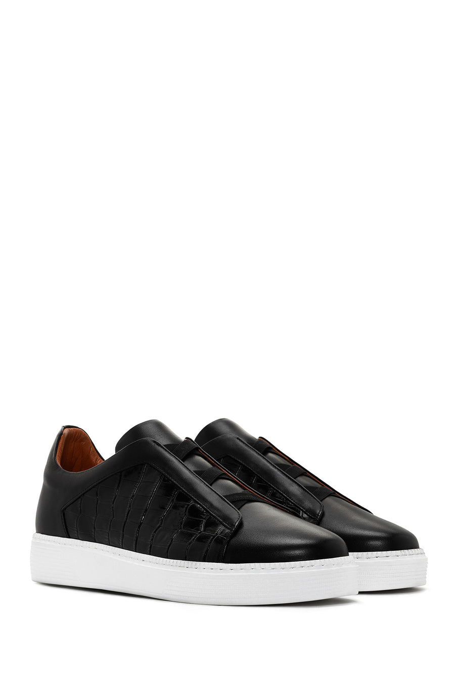 Men's Black Crocodile Leather Sneaker