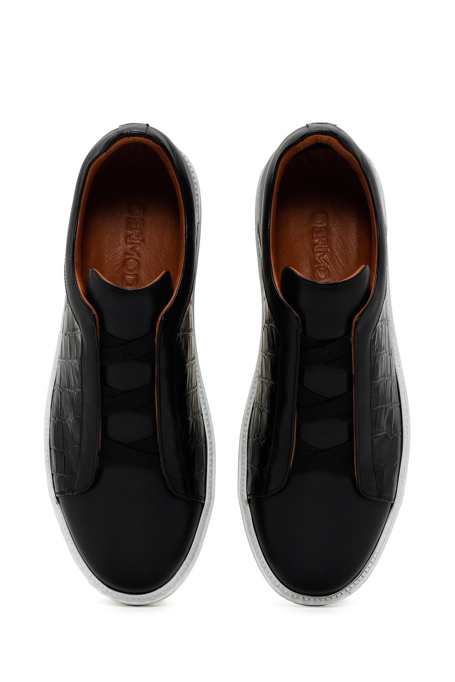 Men's Black Crocodile Leather Sneaker