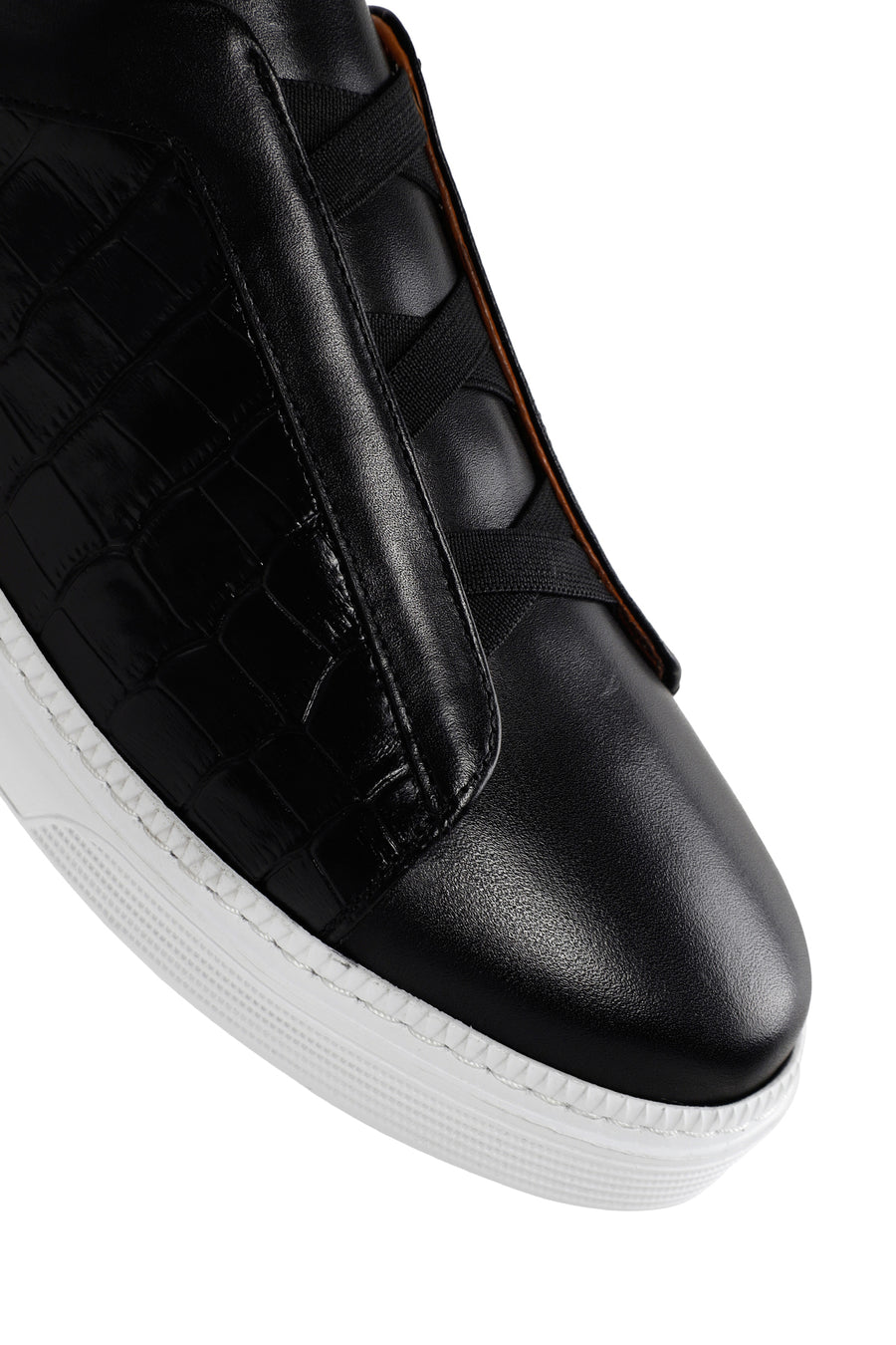 Men's Black Crocodile Leather Sneaker