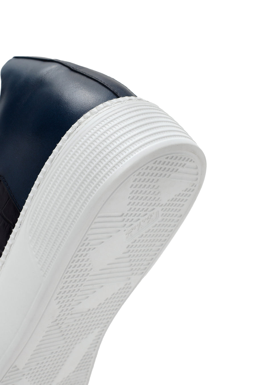 Erkek Lacivert Kroko Deri Sneaker