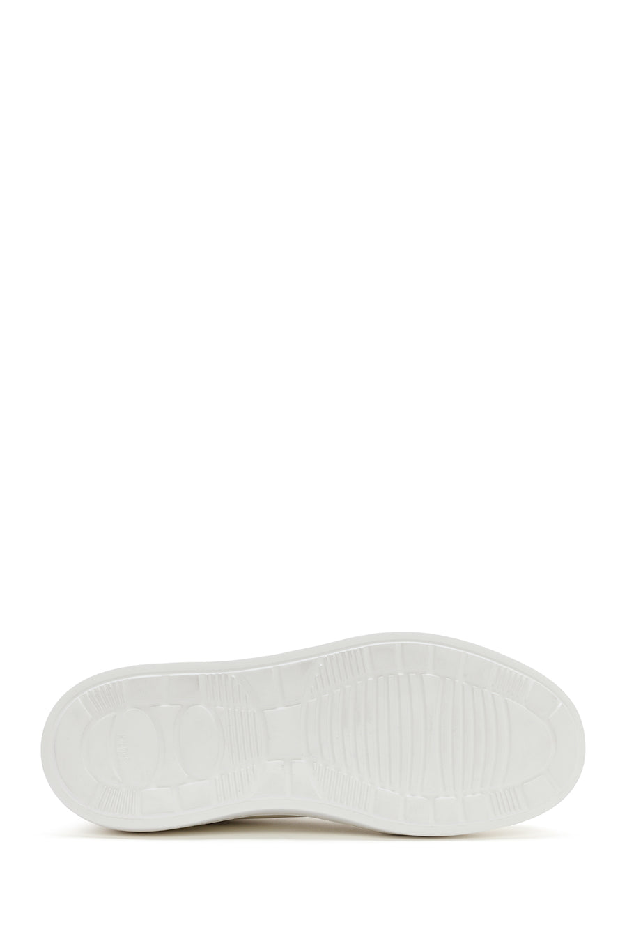 Men's White Lace-up Thick-Sole Leather Sneaker