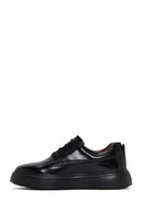 Men's Black Lace-up Thick-Sole Leather Sneaker | Derimod