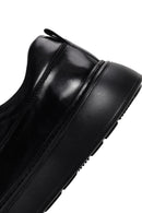 Men's Black Lace-up Thick-Sole Leather Sneaker | Derimod