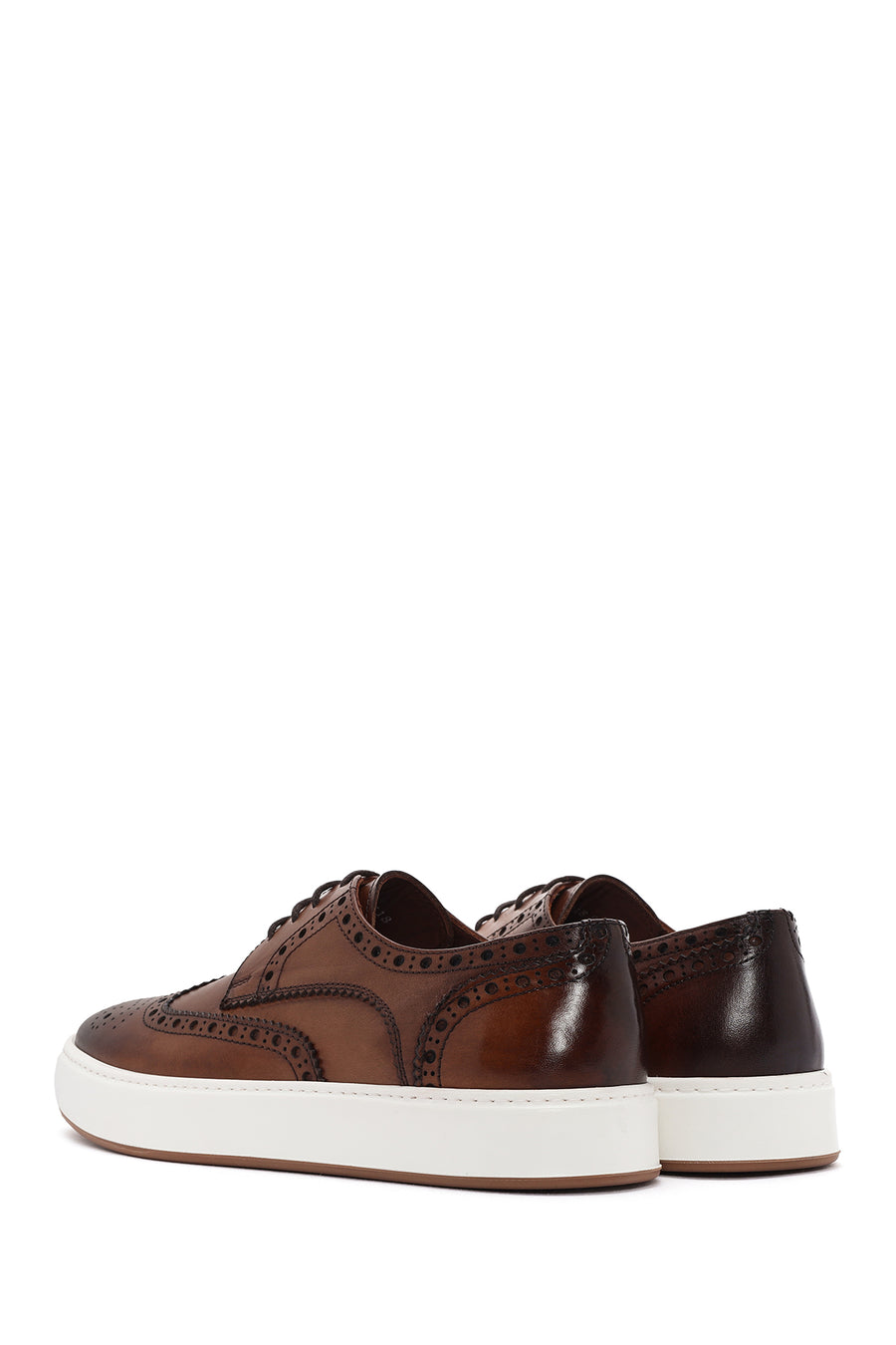 Men's Tan Lace-Up Leather Casual Shoes