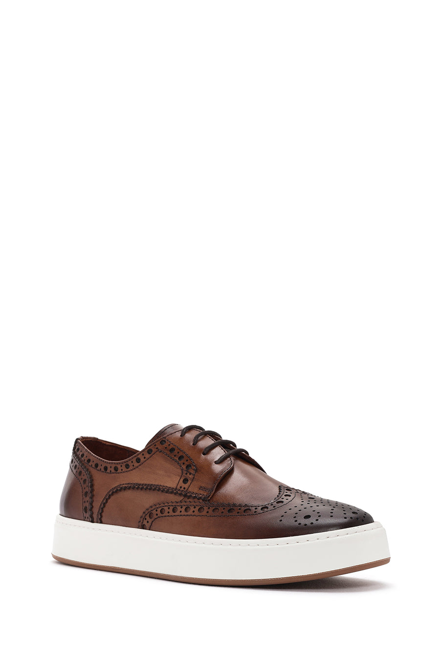 Men's Tan Lace-Up Leather Casual Shoes