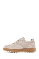 Men's Beige Lace-up Suede Leather Casual Sneaker | Derimod