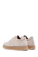 Men's Beige Lace-up Suede Leather Casual Sneaker | Derimod
