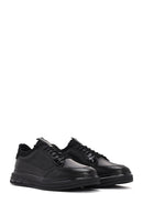 Men's Black Lace-Up Leather Casual Sneaker | Derimod